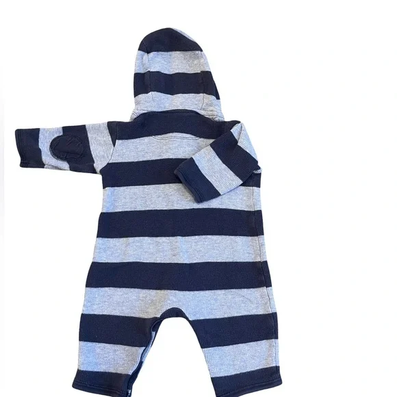 GAP Navy and Gray Striped Kids Footie - Picture 2 of 3